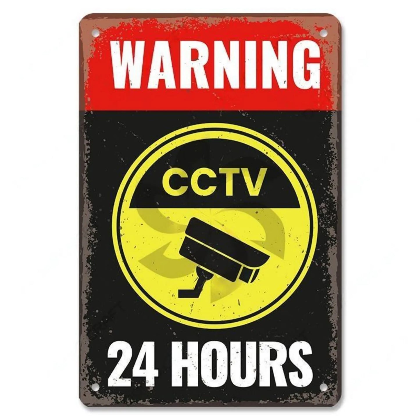 Retro Security Metal Plaque