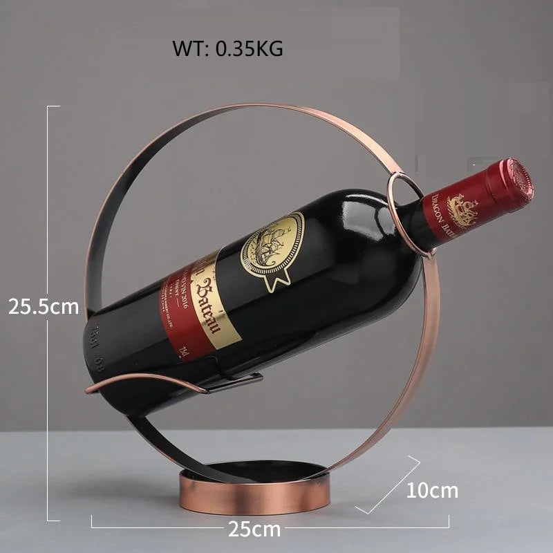 Retro Iron Round Wine Rack Table Piece