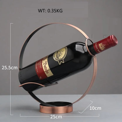 Retro Iron Round Wine Rack Table Piece