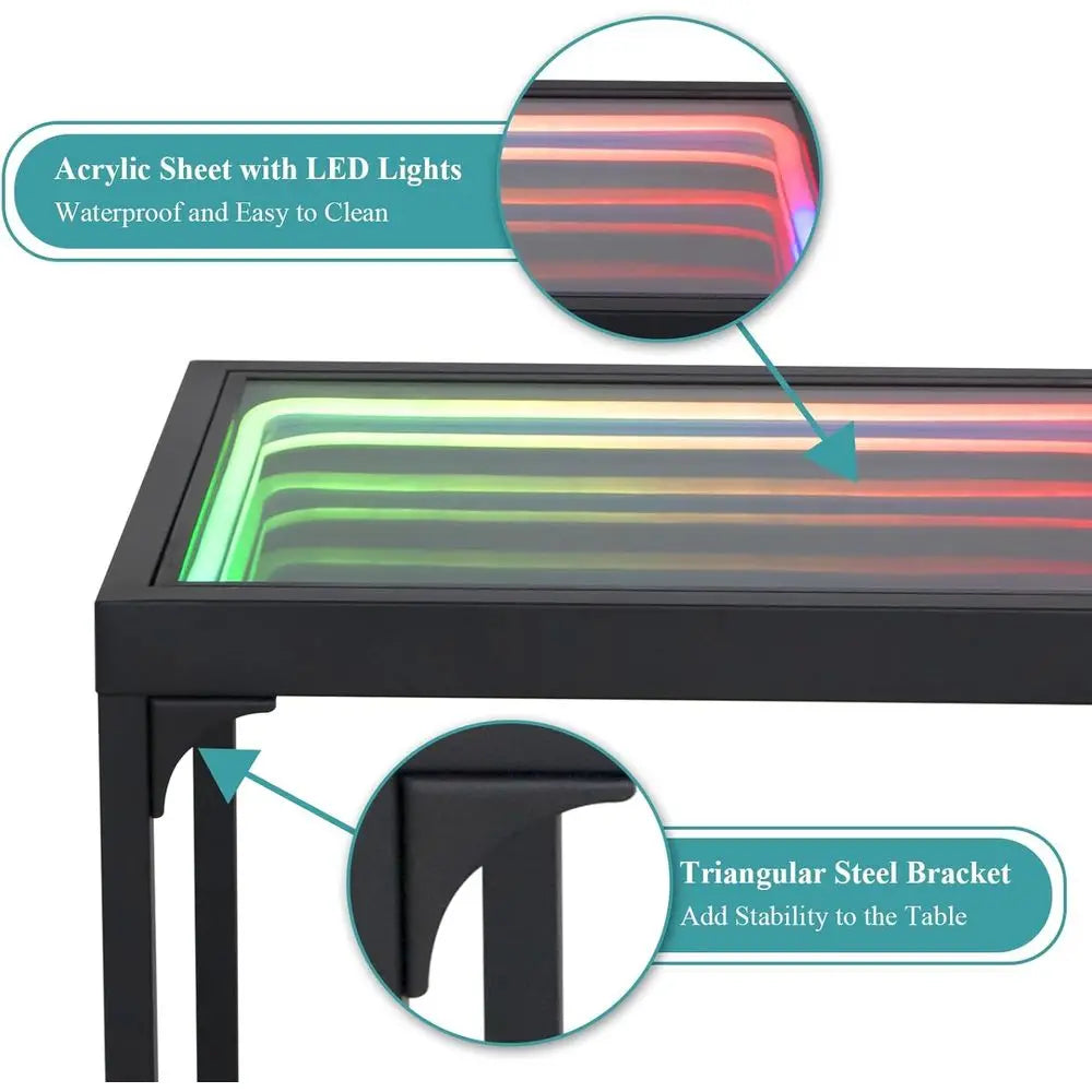 Infinity Mirror Coffee Table with RGB Lighting 3D - Table Piece