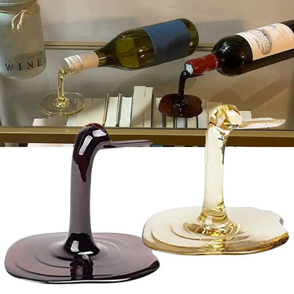 Spilled Wine Bottle Holder Table Piece