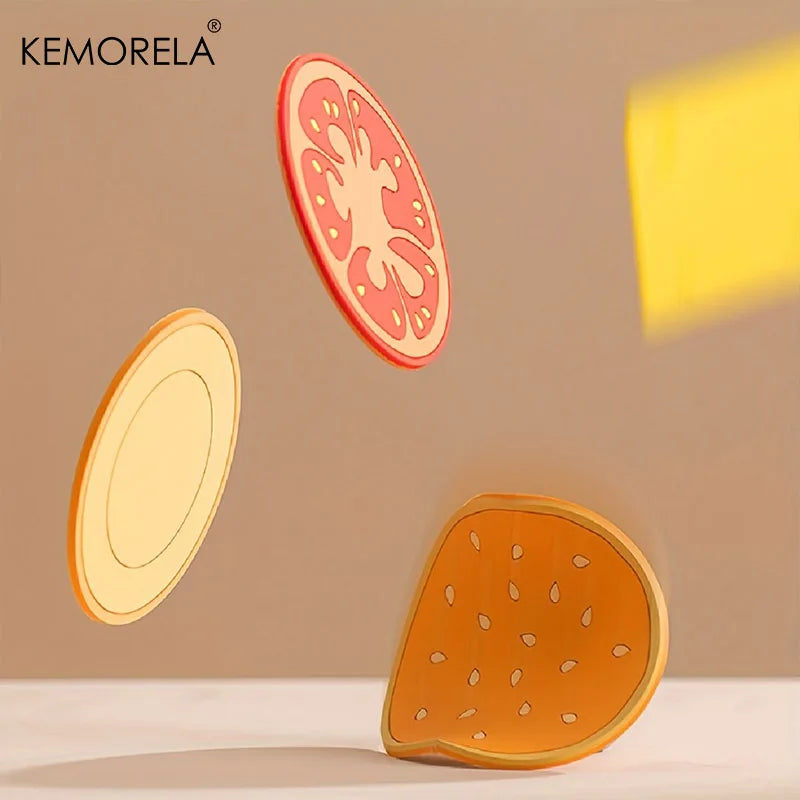 8pcs/set Burger Shape Coaster Creative Cup Pad Silicone Insulation Mat Mug Holder Kitchen Dining Bar Table Decorations Kids Gift Table Piece