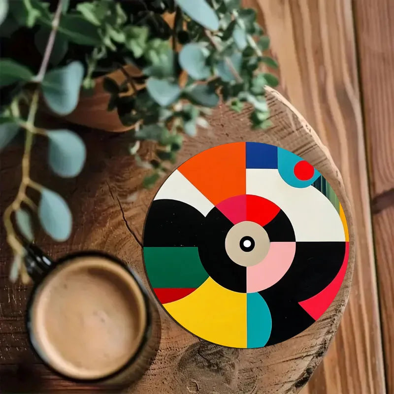 4 Pieces Tape Pattern Printed Coasters, Suitable for Daily Family Party Decoration, Office, Non-Slip Wooden Coasters Table Piece