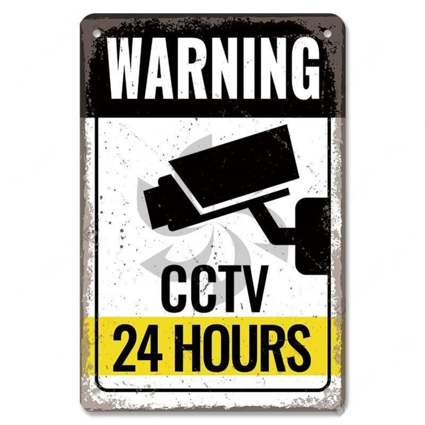 Retro Security Metal Plaque