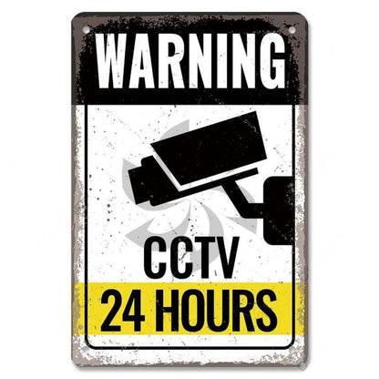 Retro Security Metal Plaque