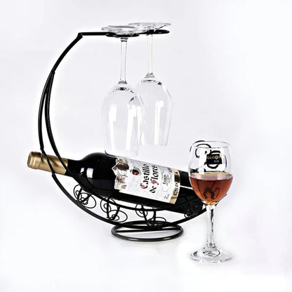 Metal Wine Rack Hanging Wine Glass Holder Table Piece