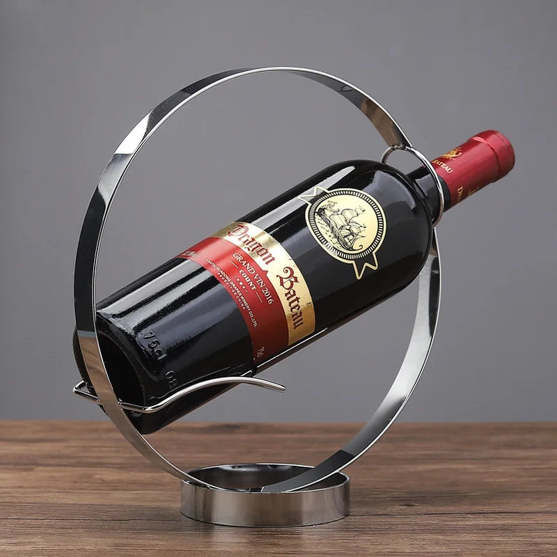Retro Iron Round Wine Rack Table Piece