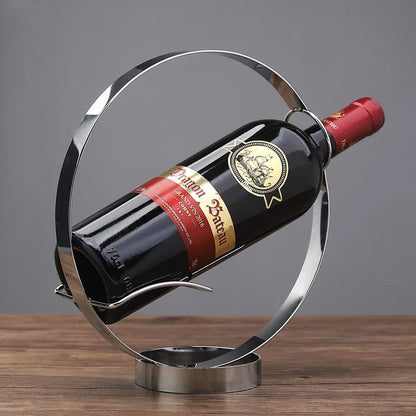 Retro Iron Round Wine Rack Table Piece