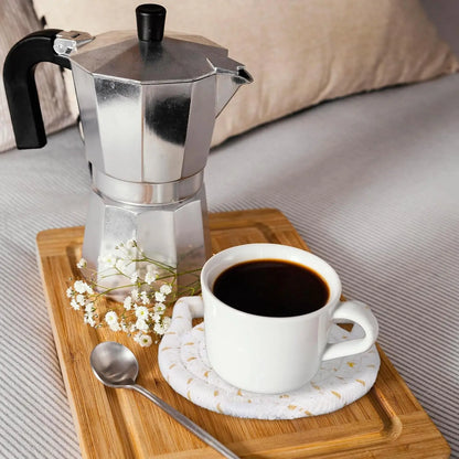 Handmade Cat Ear Cotton Coasters with Holder - Table Piece