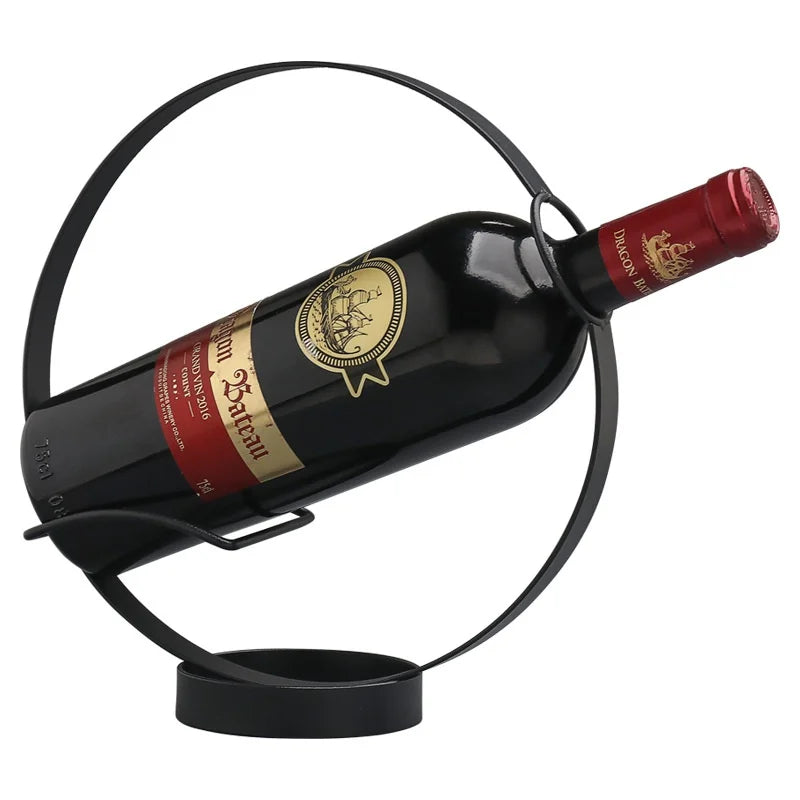 Retro Iron Round Wine Rack Table Piece