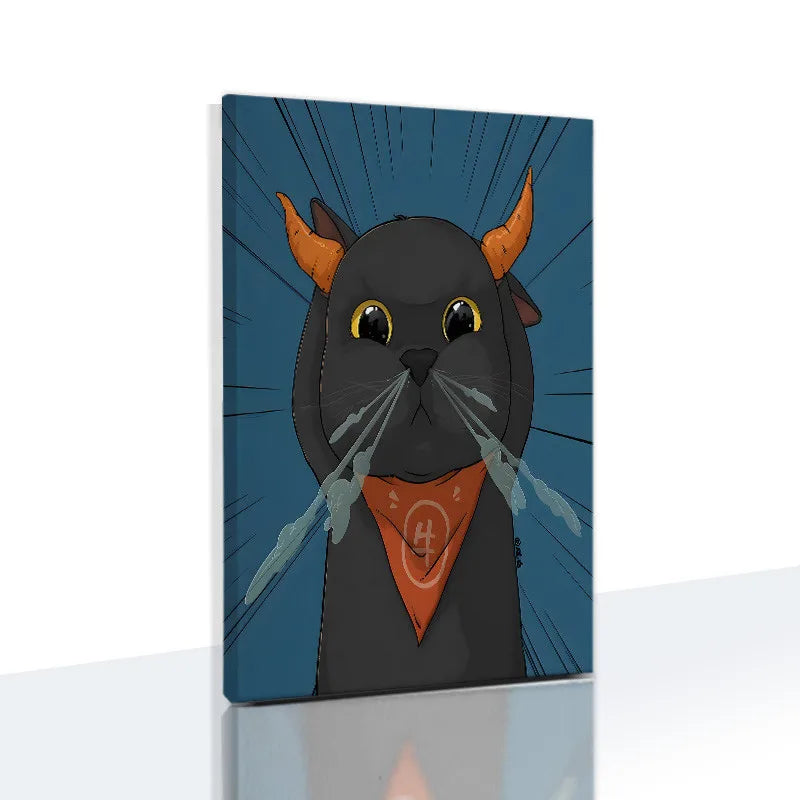 Midnight Cats Framed Canvas