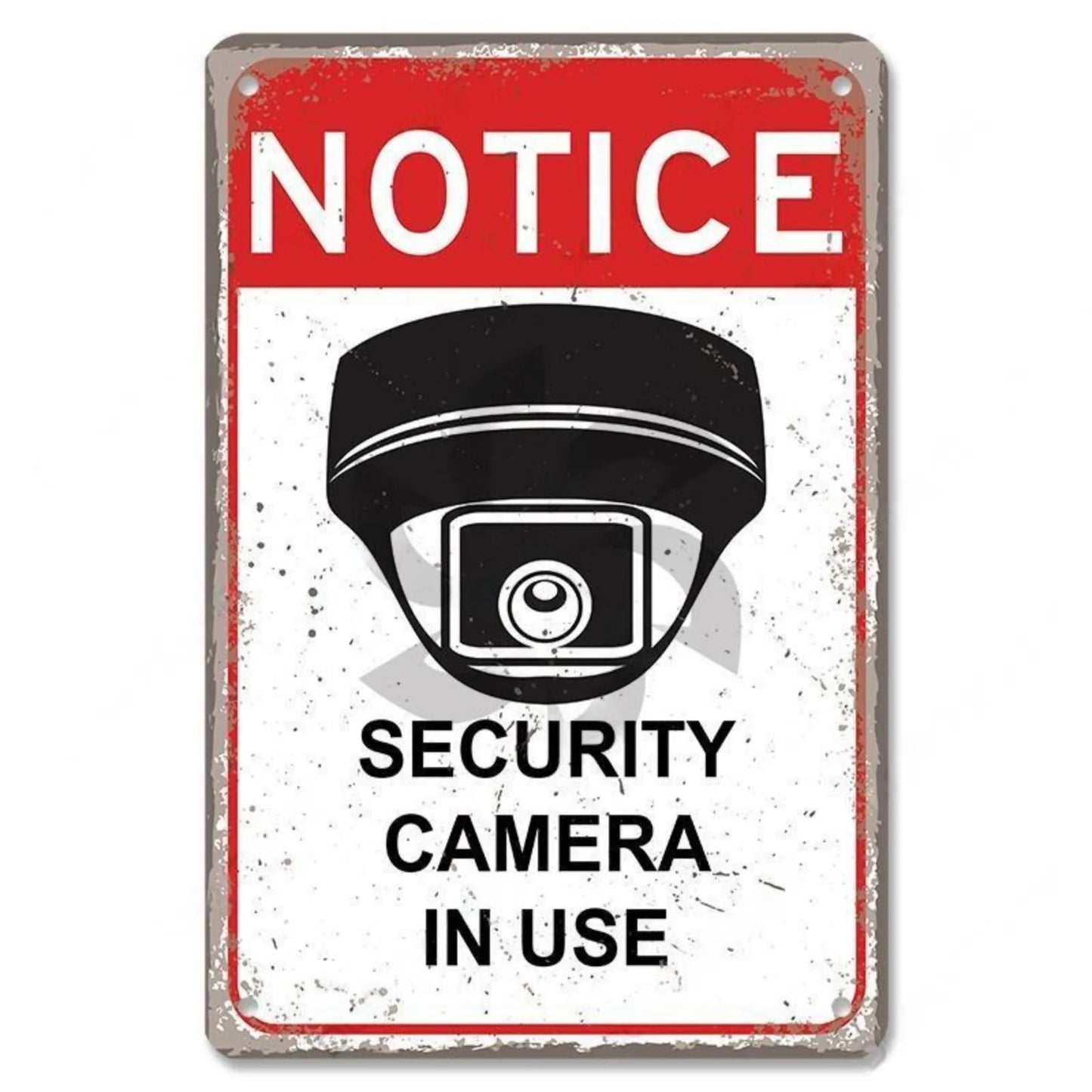 Retro Security Metal Plaque