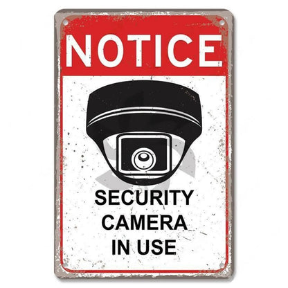 Retro Security Metal Plaque
