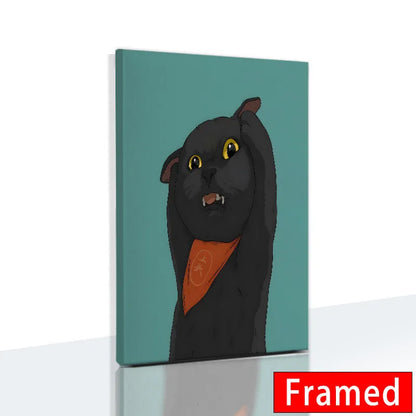 Midnight Cats Framed Canvas