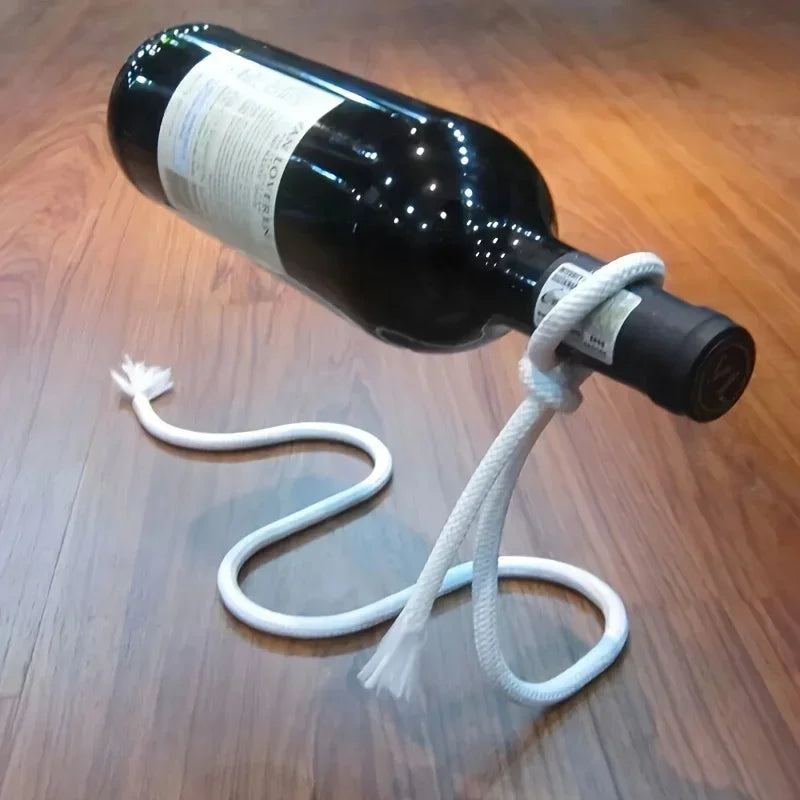 Creative Suspended Rope Wine Bottle Stand - Table Piece