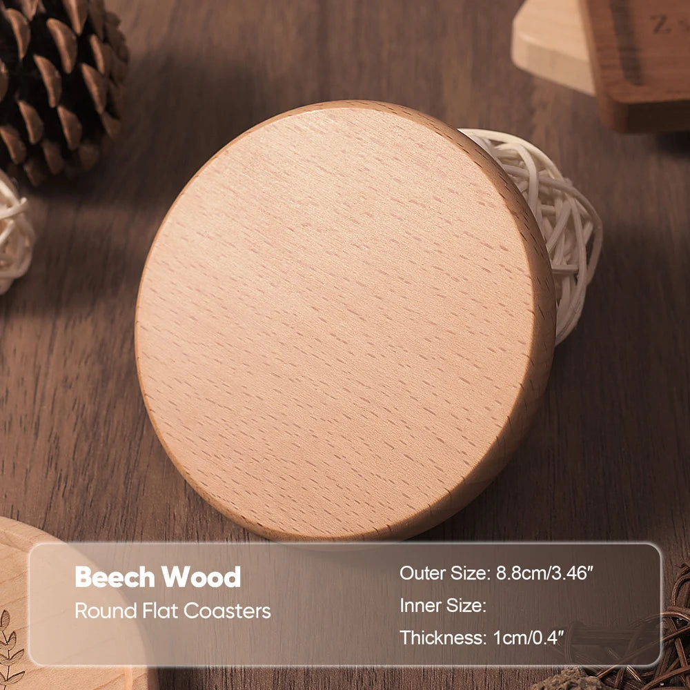 Natural Beech Wood Coffee & Tea Coaster - Table Piece