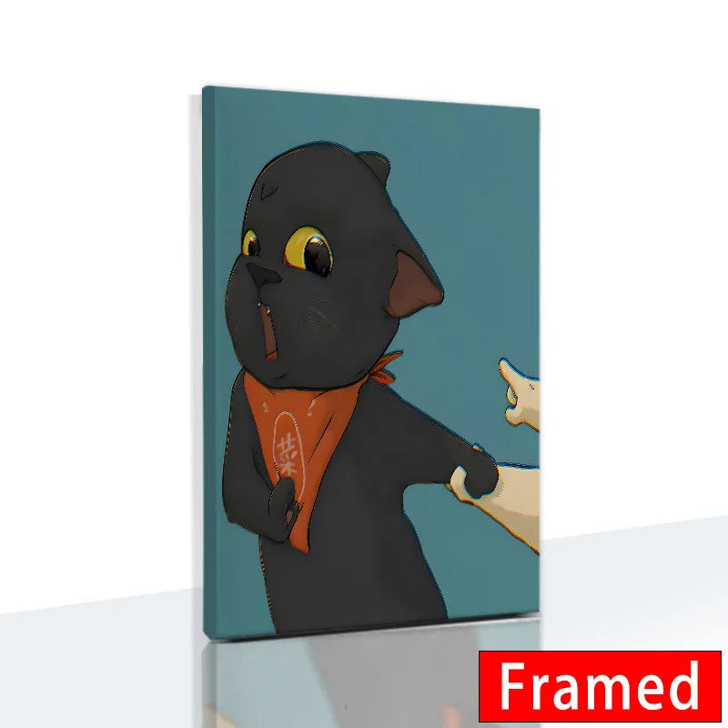 Midnight Cats Framed Canvas