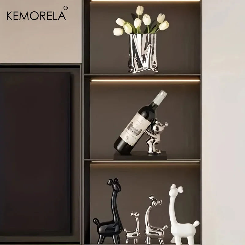 Wine Rack Ceramic Cartoon Table Piece