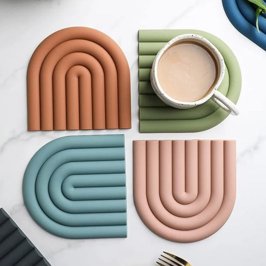 Modilan Rainbow Silicone Mat Pot Mat Thermal Mat Table Mat Heat Resistant High Temperature Cup Mat Thickened To Prevent Scalding Table Piece