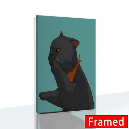 Midnight Cats Framed Canvas