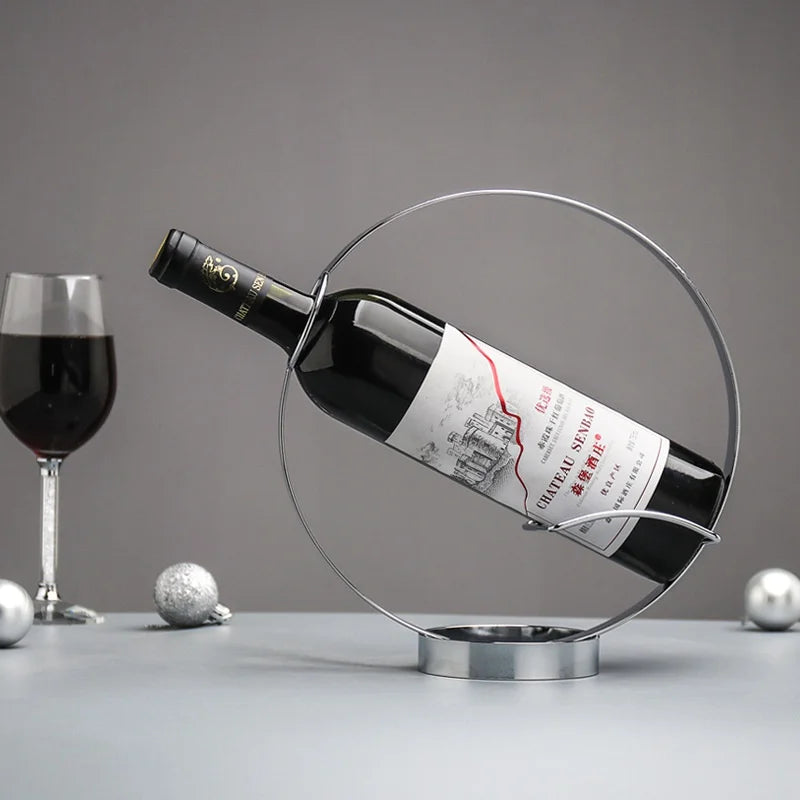 Retro Iron Round Wine Rack Table Piece