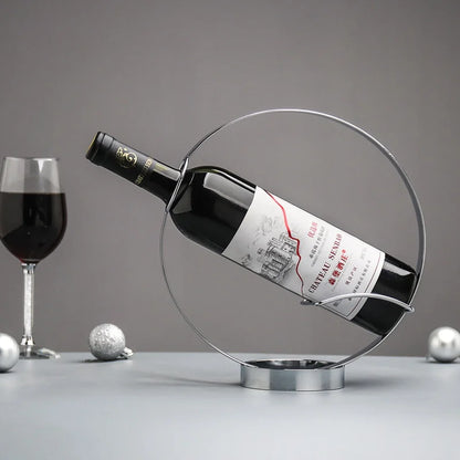 Retro Iron Round Wine Rack Table Piece