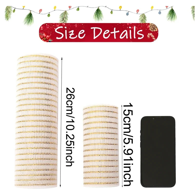 Christmas Tree Decorations Ribbon Mesh