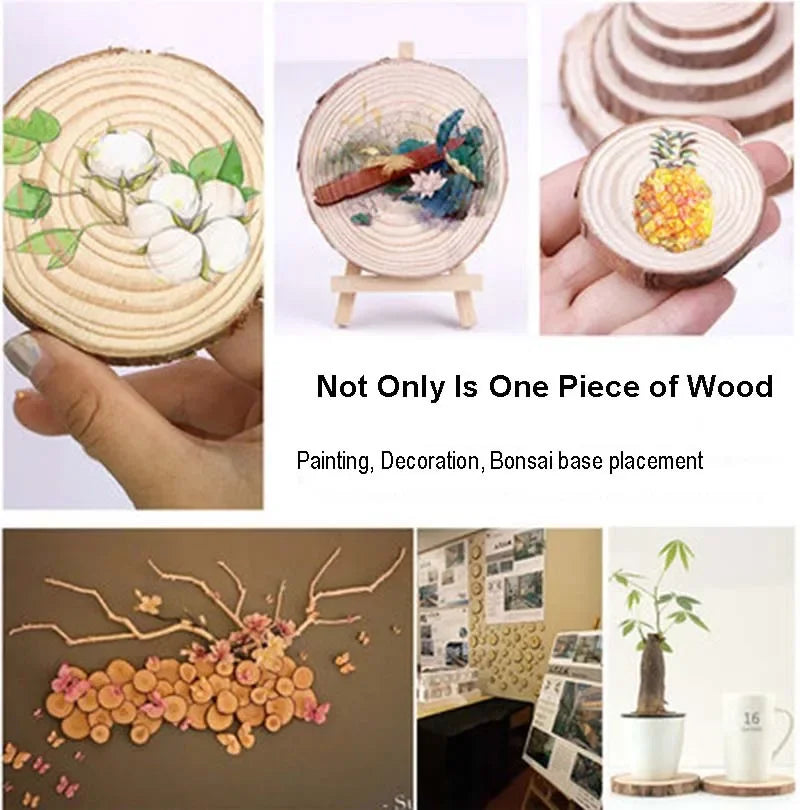 Natural Pine Wood Slices with Bark - Table Piece