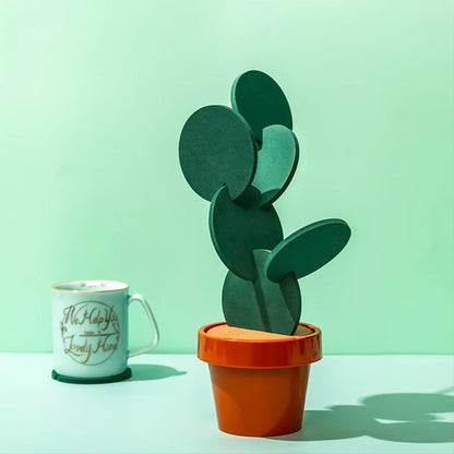 Cactus Coaster Non-slip Creative Insulated Tea Mat DIY Home Tableware Coffee Cup Holder Coaster Heat Insulation Table Decoration Table Piece