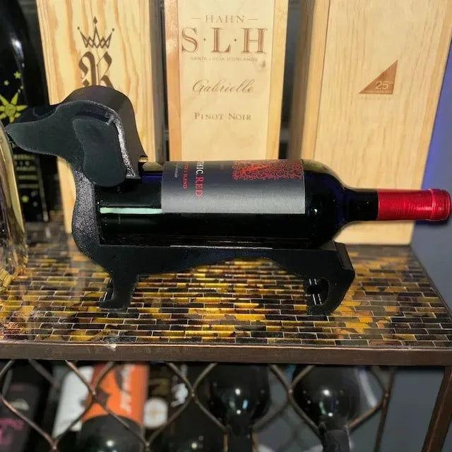 Dog Wine Bottle Holder Table Piece