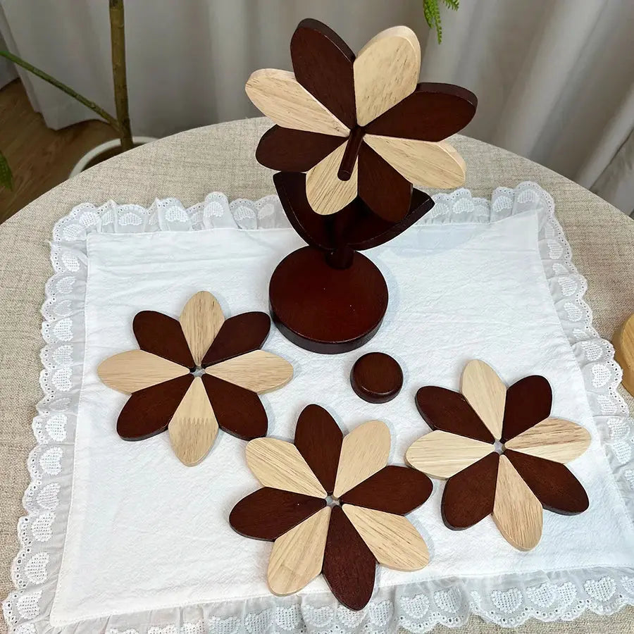 Decorative Sunflower Wood Coaster & Placemat - Table Piece