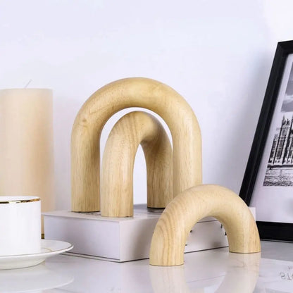 Boho Style Arched Wooden Ornament - Table Piece
