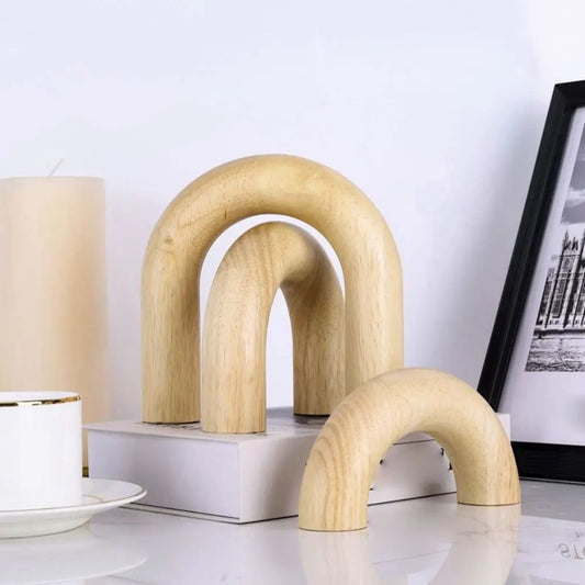 Boho Style Arched Wooden Ornament - Table Piece
