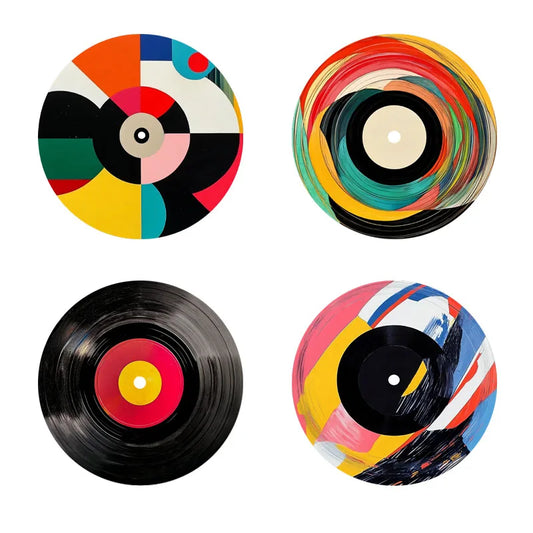 4 Pieces Tape Pattern Printed Coasters, Suitable for Daily Family Party Decoration, Office, Non-Slip Wooden Coasters Table Piece