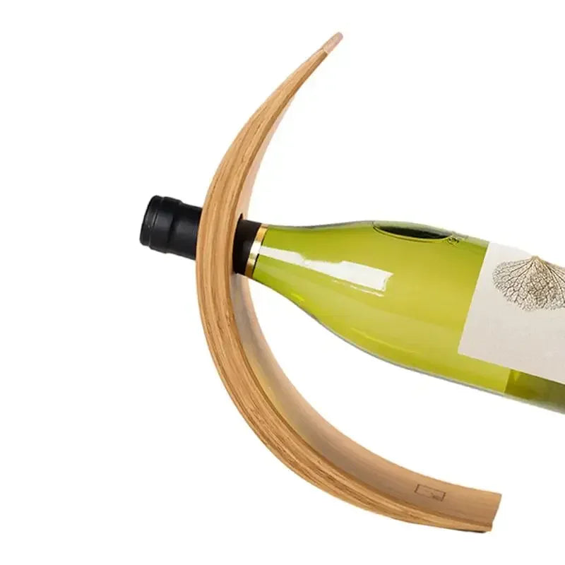 Bamboo Balance Wine Bottle Holder Stand - Table Piece