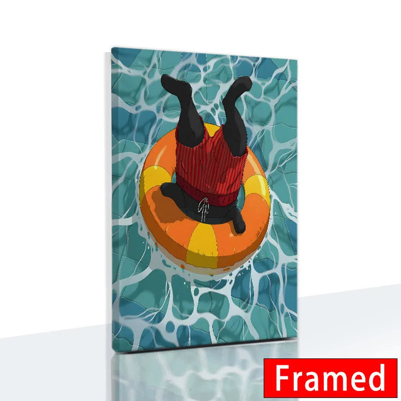 Midnight Cats Framed Canvas