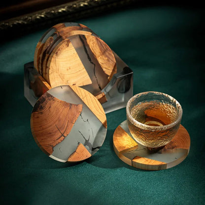 Tea Pine Coasters Table Piece