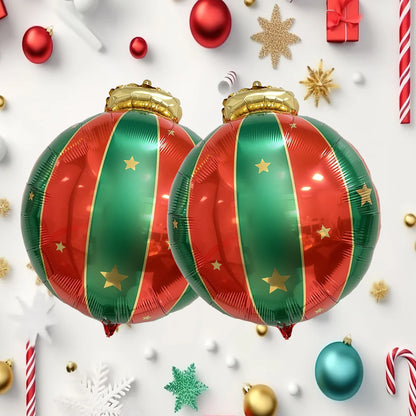 Red Green Christmas Ball Sahpe Foil