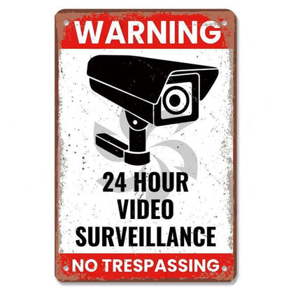 Retro Security Metal Plaque