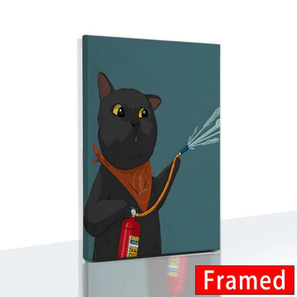 Midnight Cats Framed Canvas