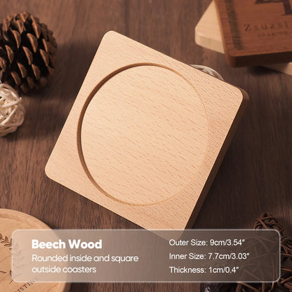 Natural Beech Wood Coffee & Tea Coaster - Table Piece