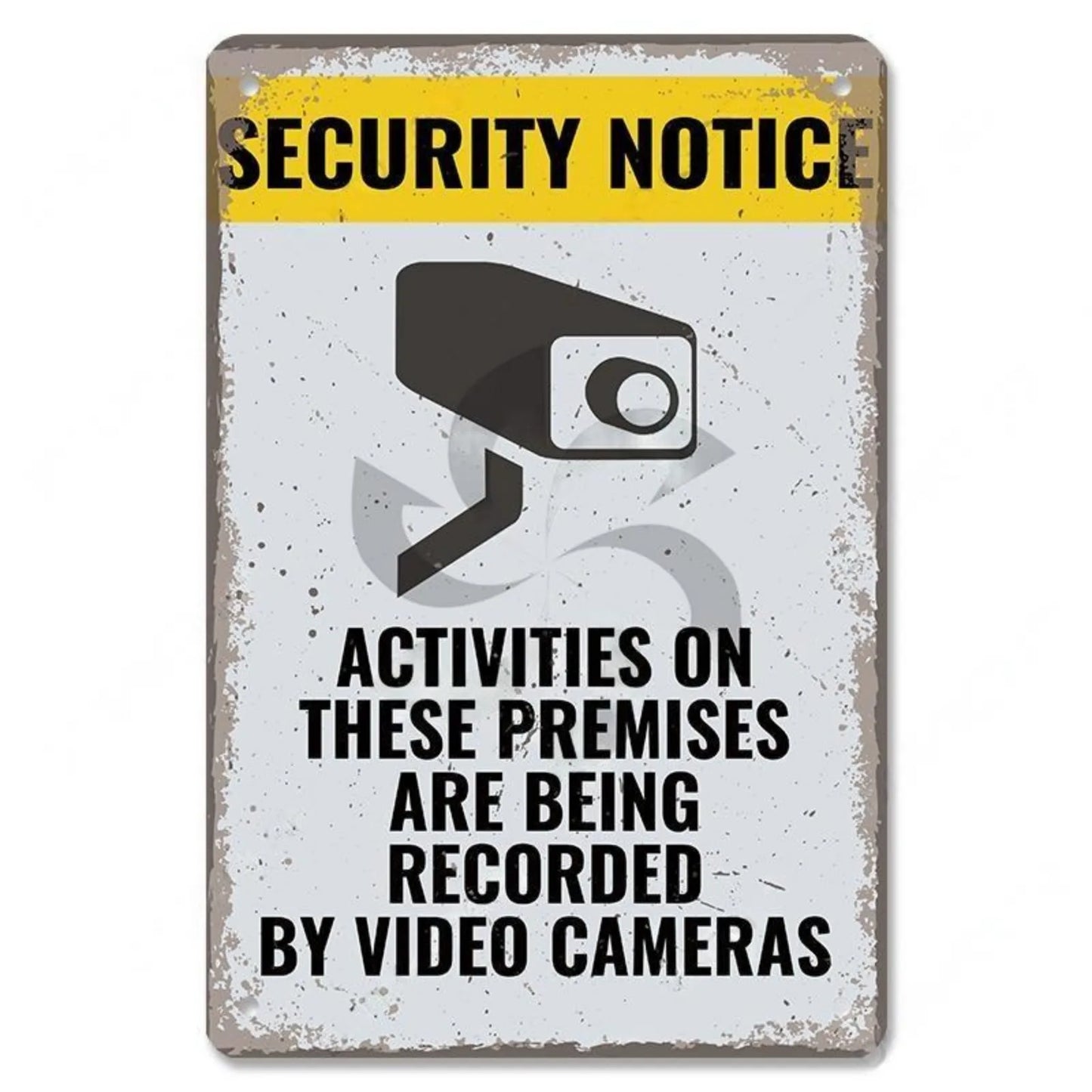 Retro Security Metal Plaque