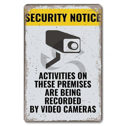 Retro Security Metal Plaque
