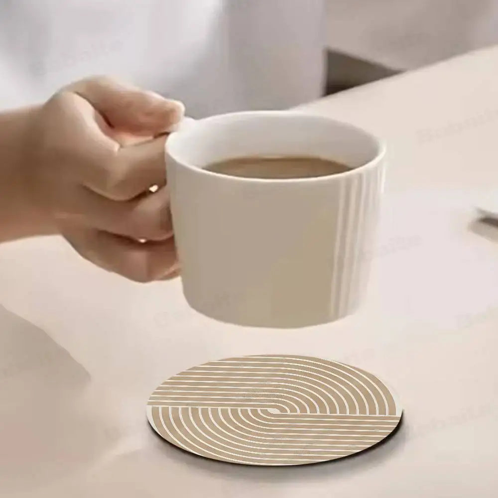 Minimalist Abstract Line Coaster Wooden Drink Tray Suitable For Restaurants And Coffee Shops Easy To Wash And Clean Table Piece