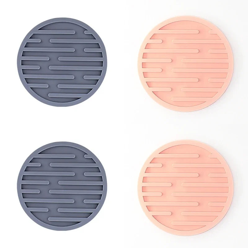 4PCS/lot 10cm Silicone Cup Pad Slip Insulation Pad Round Cup Mat Hot Drink Holder Mug Stand Home Kitchen Tool Cup Coaster Table Piece