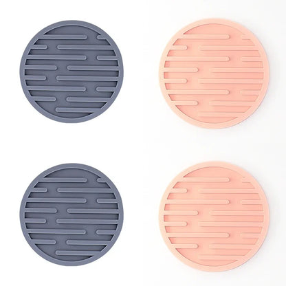 4PCS/lot 10cm Silicone Cup Pad Slip Insulation Pad Round Cup Mat Hot Drink Holder Mug Stand Home Kitchen Tool Cup Coaster Table Piece