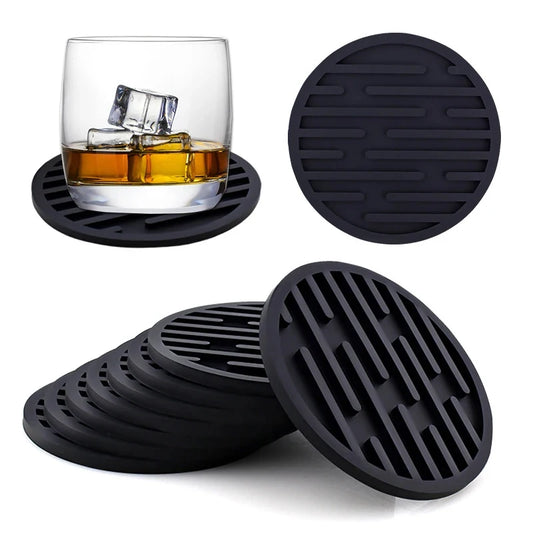 10cm Silicone Coaster Round Heat Resistant Rubber Coffee Cup Mat Tea Drink Mug Glass Beverage Holder Pad Decor Table Mat Table Piece