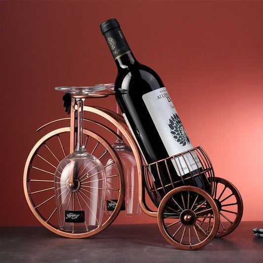 Vintage Tricycle Wine Bottle Storage Rack - Table Piece