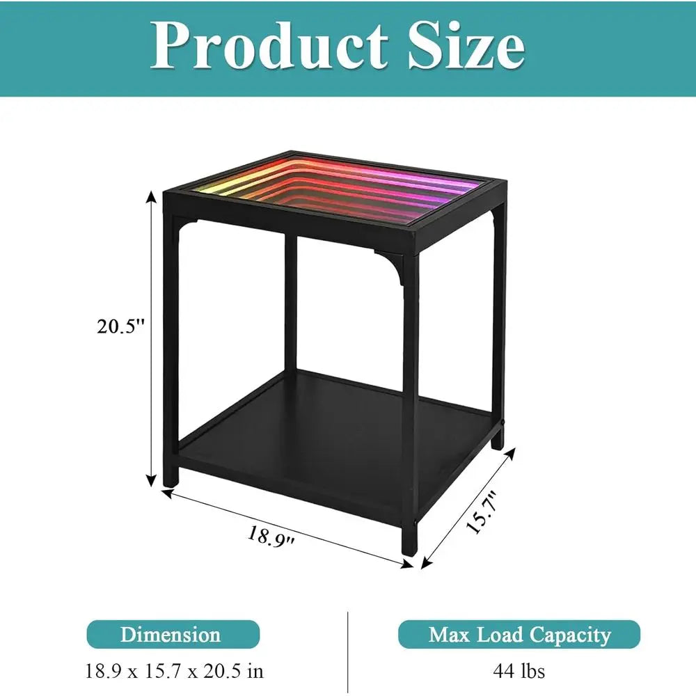 Infinity Mirror Coffee Table with RGB Lighting 3D - Table Piece