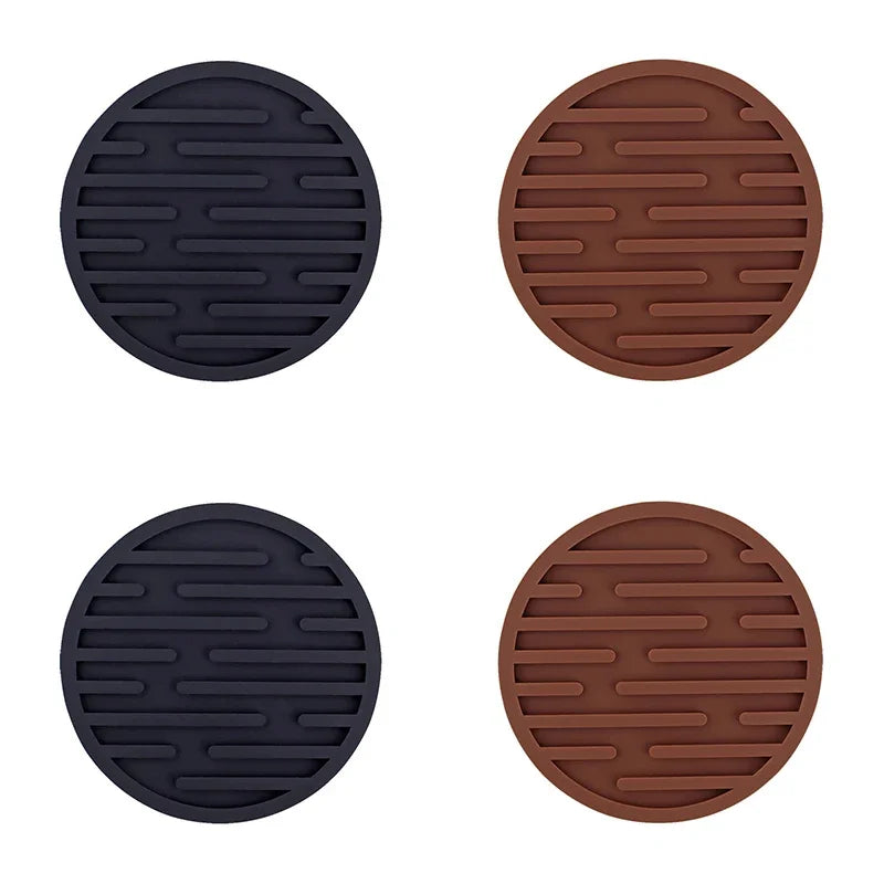 4PCS/lot 10cm Silicone Cup Pad Slip Insulation Pad Round Cup Mat Hot Drink Holder Mug Stand Home Kitchen Tool Cup Coaster Table Piece